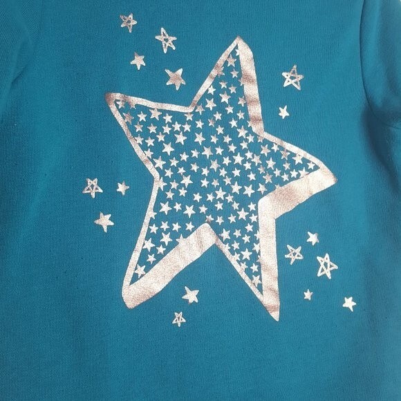 Old Navy Blue Tunic Metallic Star Sweatshirt - Picture 2 of 4